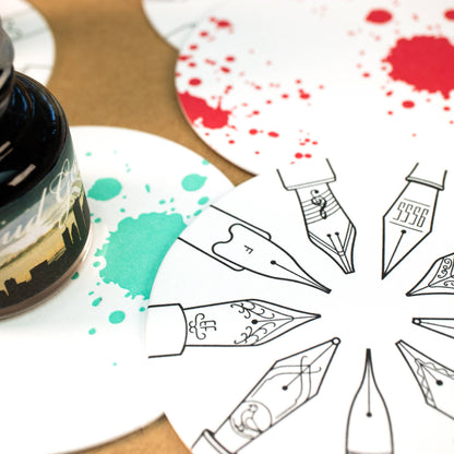 The Nibologist Letterpress Coaster Set (Set of 8)