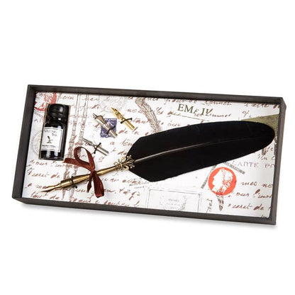 Brass Feather Nib Pen Set