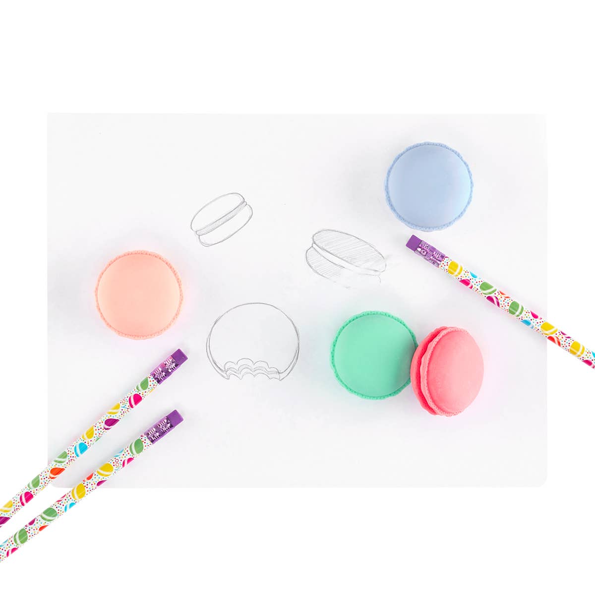 Le Macaron Patisserie: Vanilla Scented Puzzle Erasers (Set of 5)