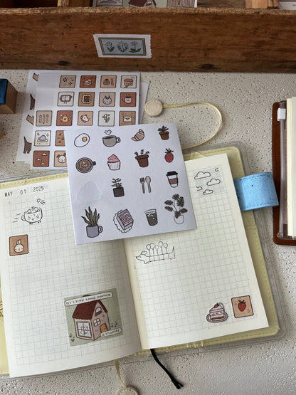 Cafe sticker sheet