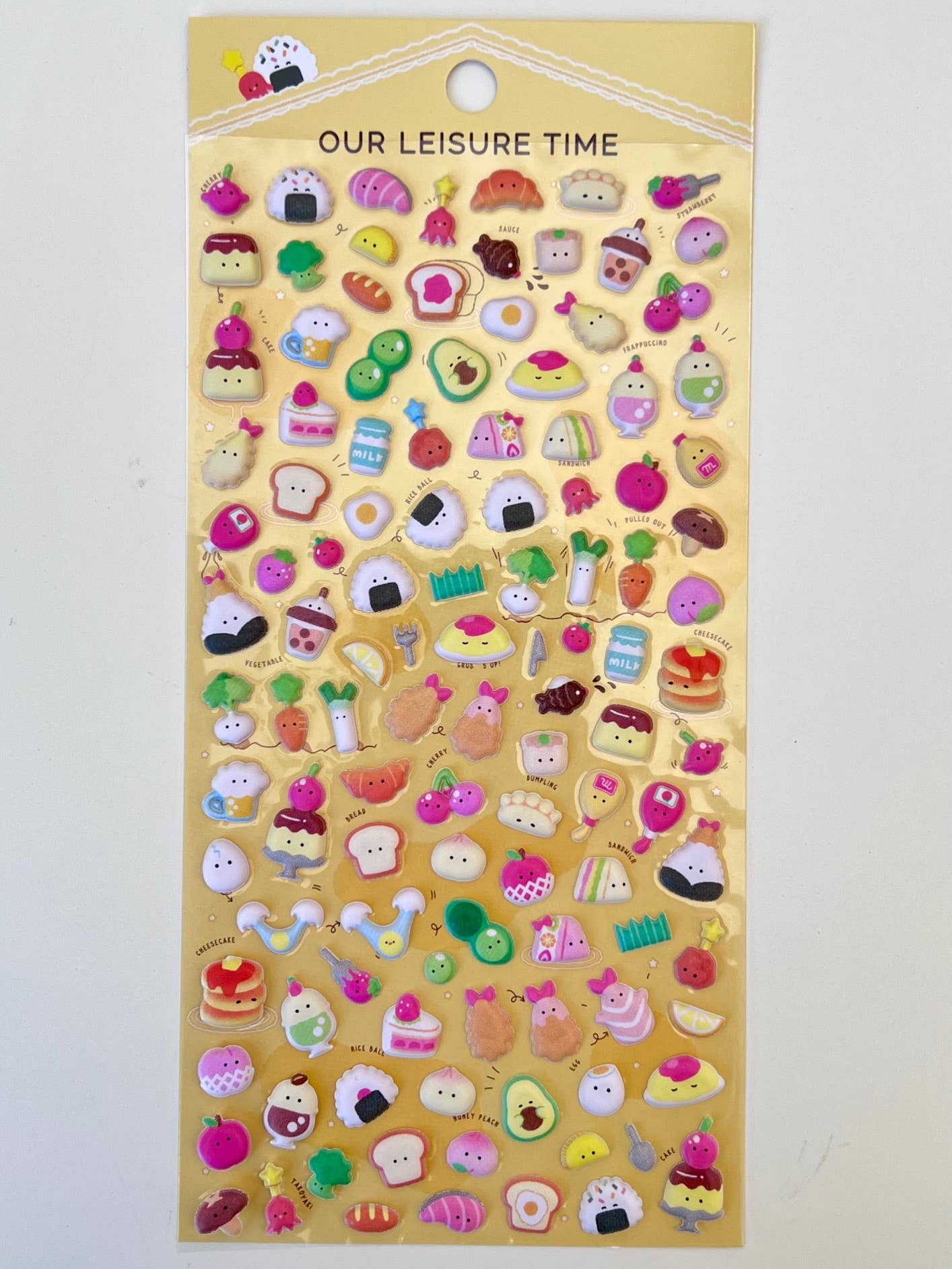Tiny Animal Food Court Puffy Assorted Stickers