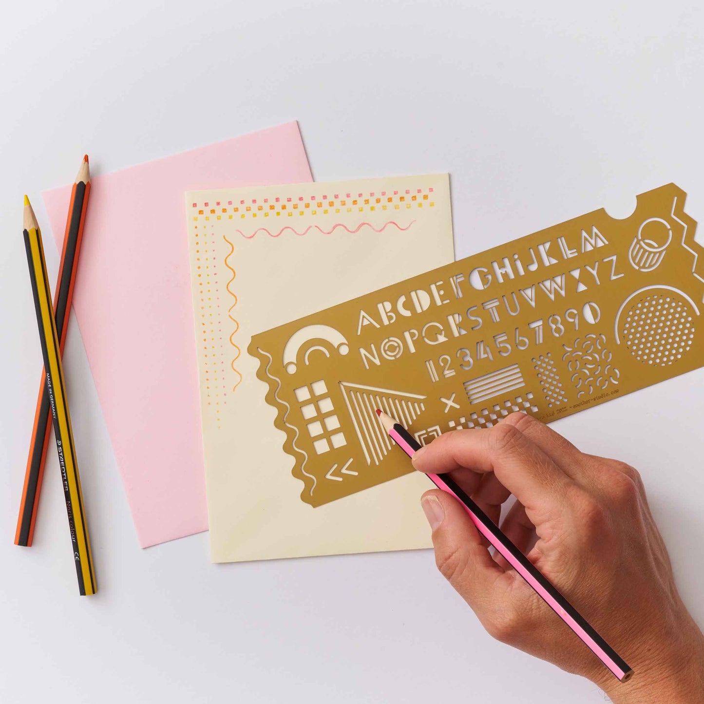Memphis Design Stencil, Playful Creative Drawing