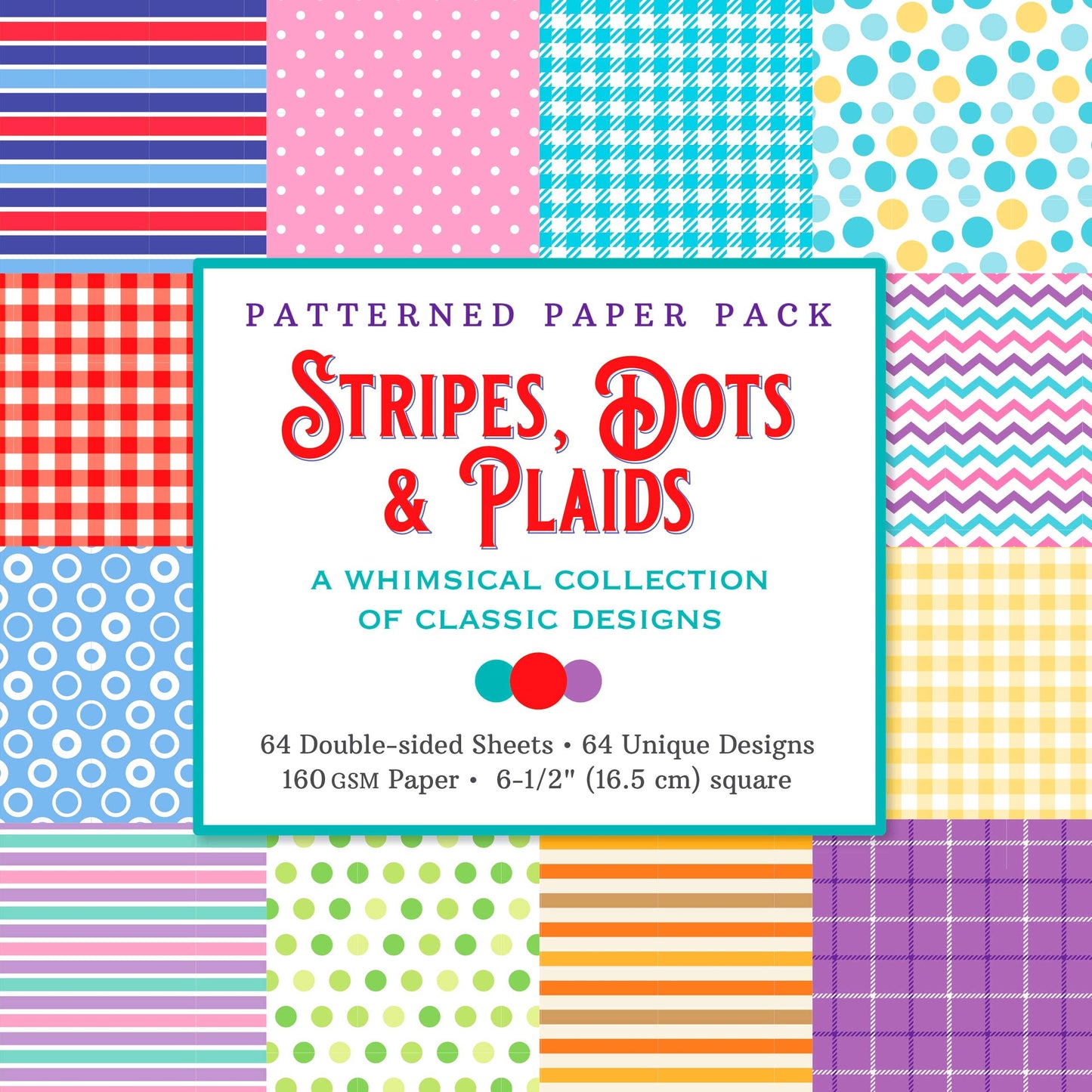 Stripes, Dots, and Plaids Patterned Paper Pack