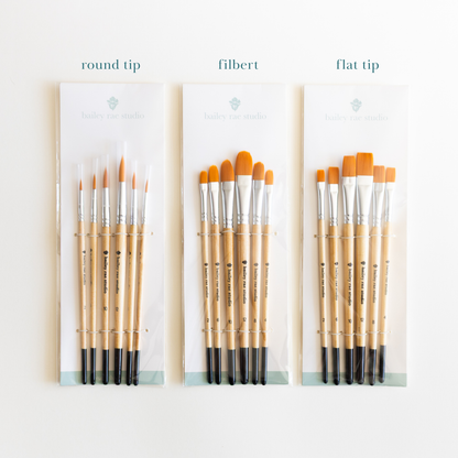 Filbert Watercolor Brush Set -- 6 piece