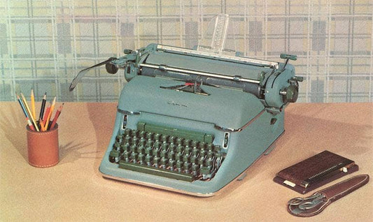 Postcard LT-147 Manual Typewriter on Desk