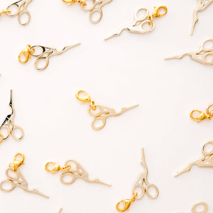 Gold Stork Embroidery Scissor Removable Charm