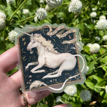 I Dwell in Possibility Unicorn Sticker