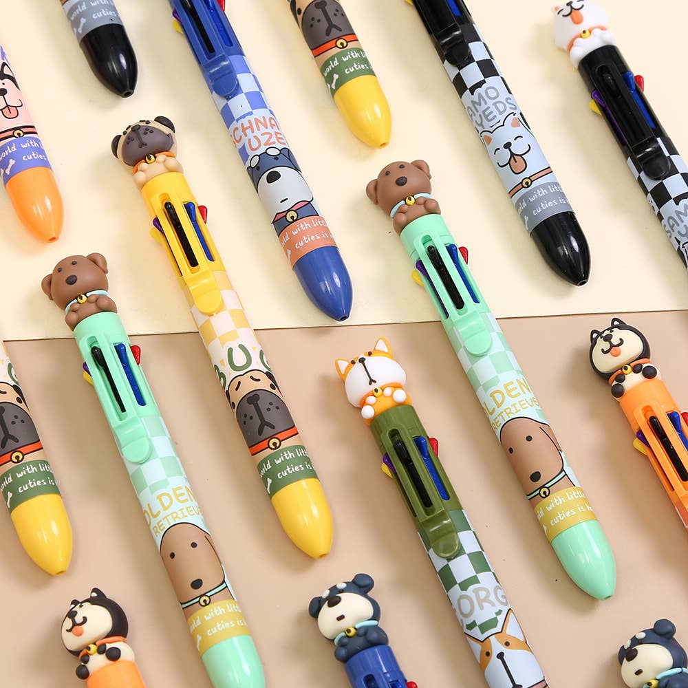 Dog 8-Color Retractable Ball Pen