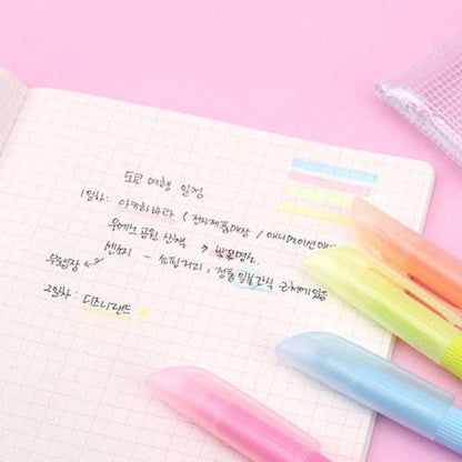 Sanrio Soft Touch Pastel Highlighter Set (4 Colors + Pouch)