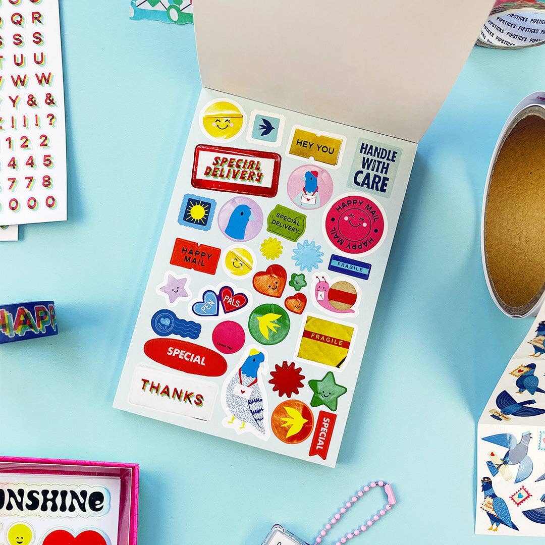Special Delivery Sticker Post Card Book