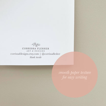 Christmas card with smooth paper texture for easy writing