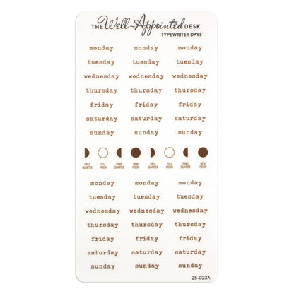 Typewriter Days Weekly Sticker Sheet (25-023)