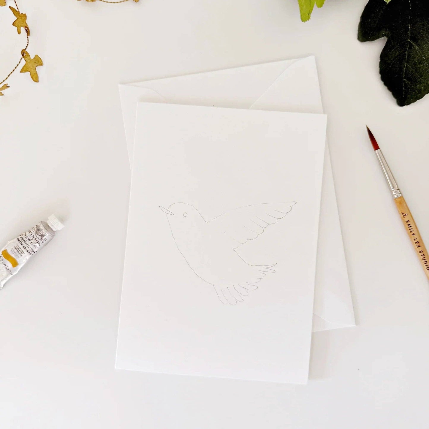 Birds paintable watercolor notecard set