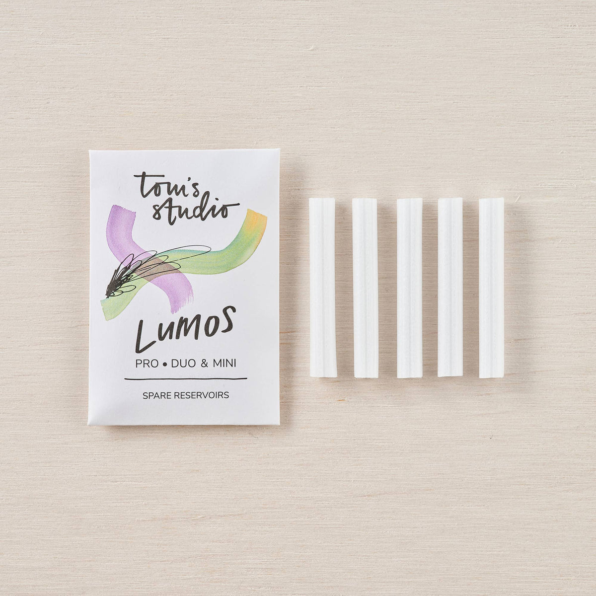 Spare ink reservoirs set with white refill tubes and product box