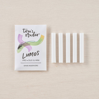 Spare ink reservoirs set with white refill tubes and product box