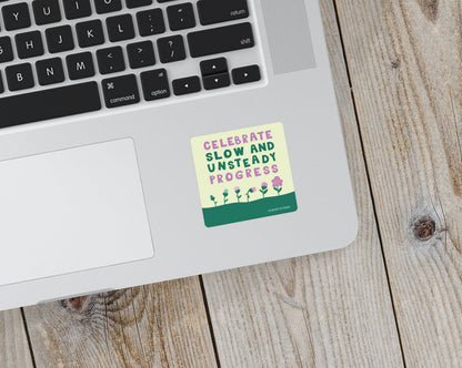 Slow and Unsteady Progress Matte Vinyl Sticker