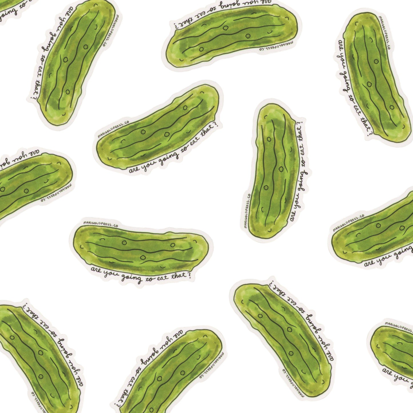 Pickle Vinyl Sticker - "Are You Going To Eat That?"
