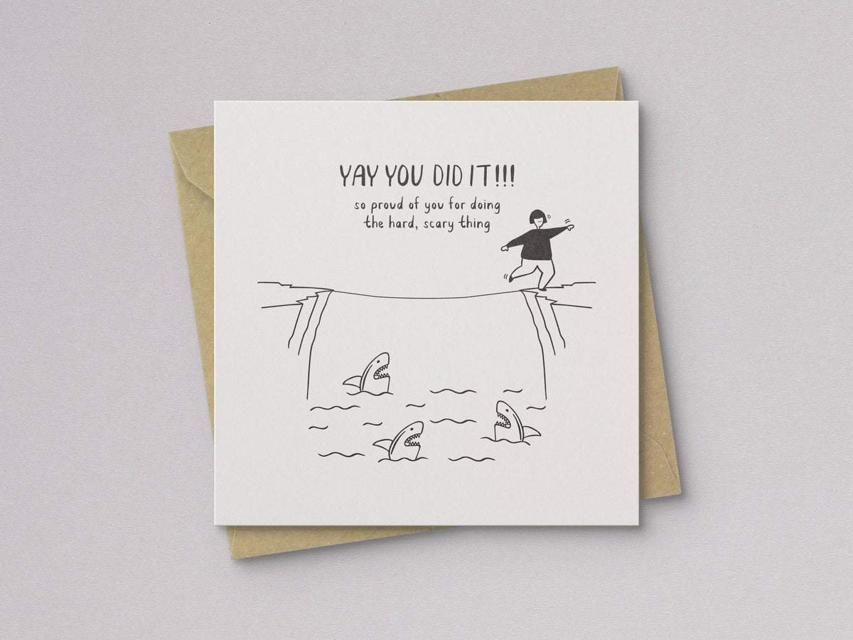 Doing the Hard Scary Thing Encouragement Card - Letterpress Printed