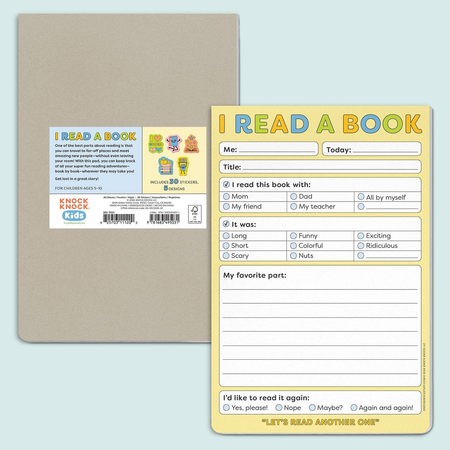 Knock Knock Kids - I Read a Book Playtime Pads