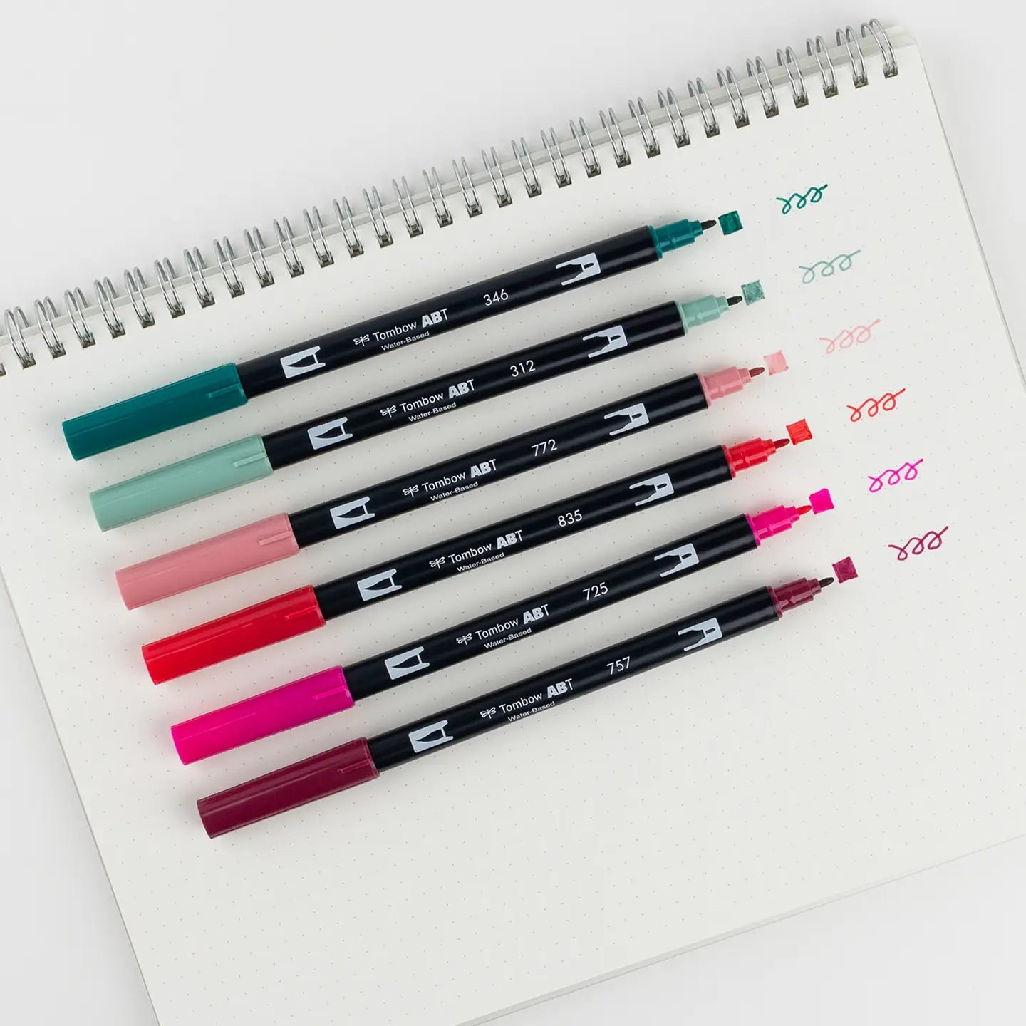 Dual Brush Pen 6-Pack Set (Very Berry)