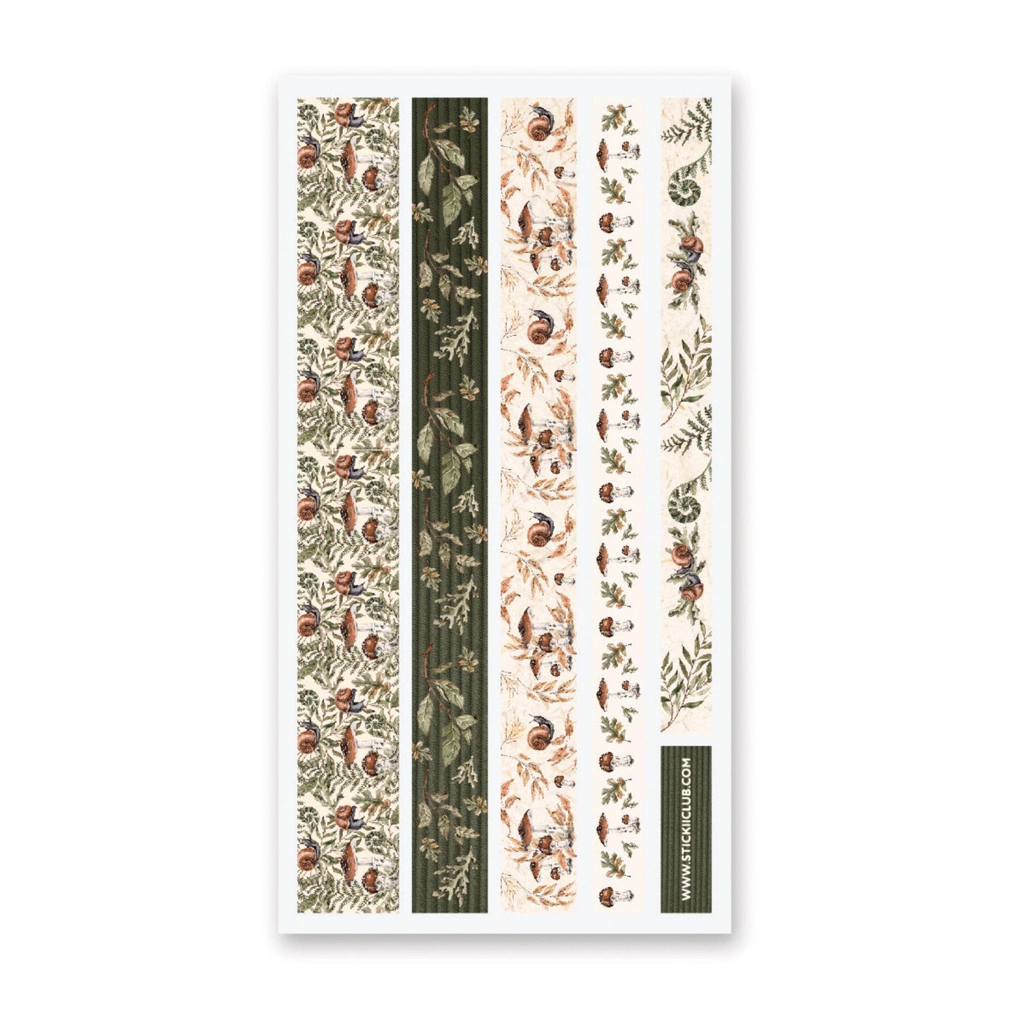 Mushroom Washi Strips Sticker Sheet