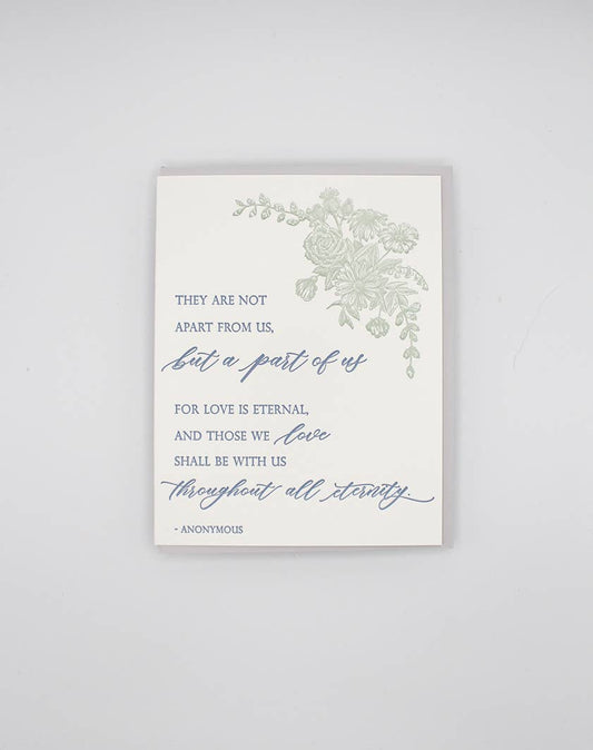 Sympathy Letterpress Card with Anonymous Literary Quote