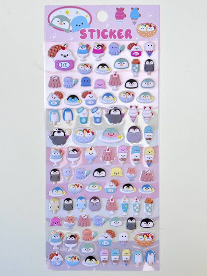 Tiny Animal Puffy Assorted Stickers