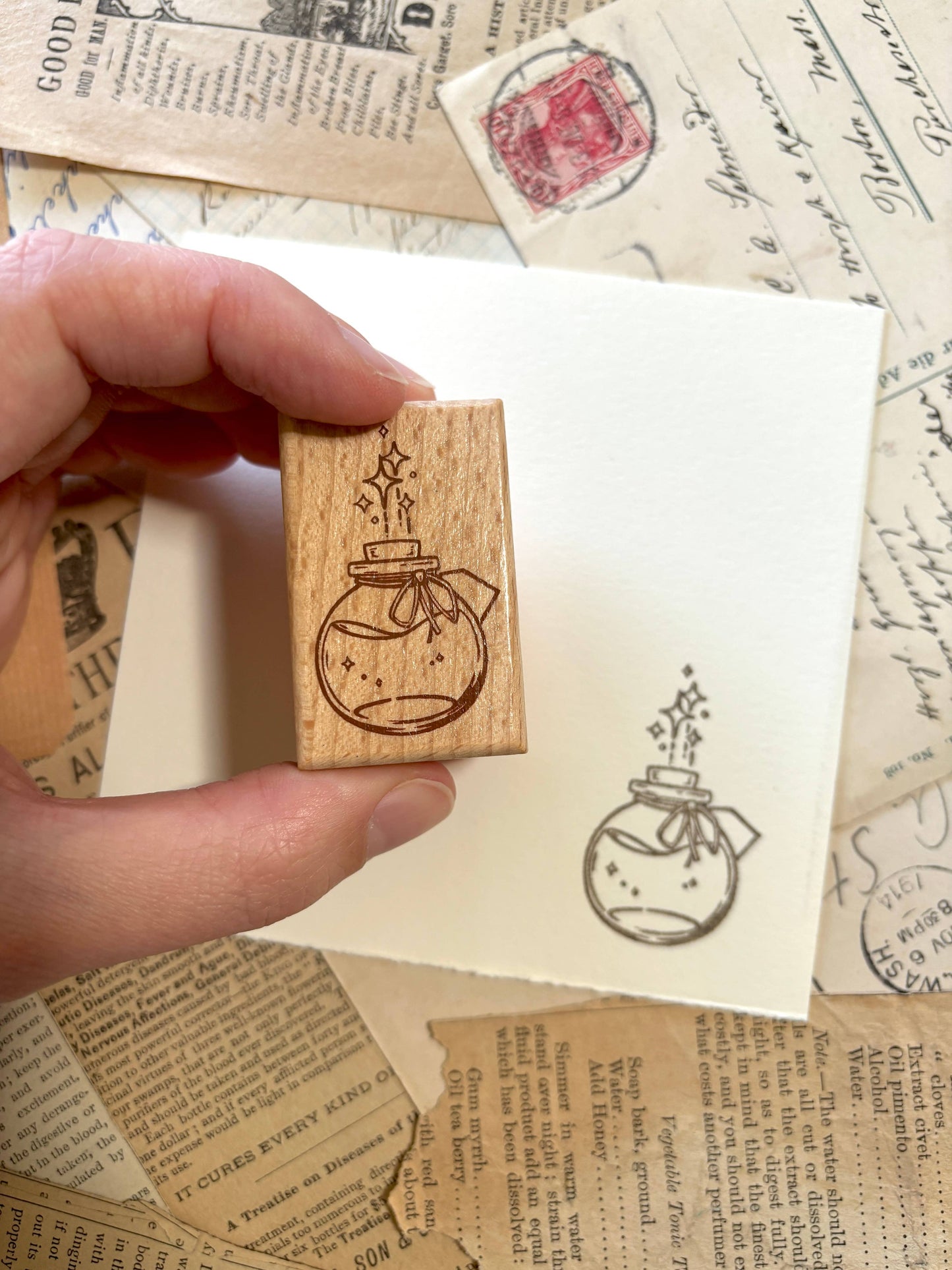 Potion ink bottle rubber stamp