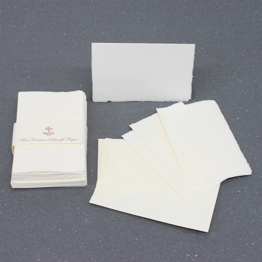 Amalfi Deckled Edge Fold Over Cards, Italian Handmade Paper