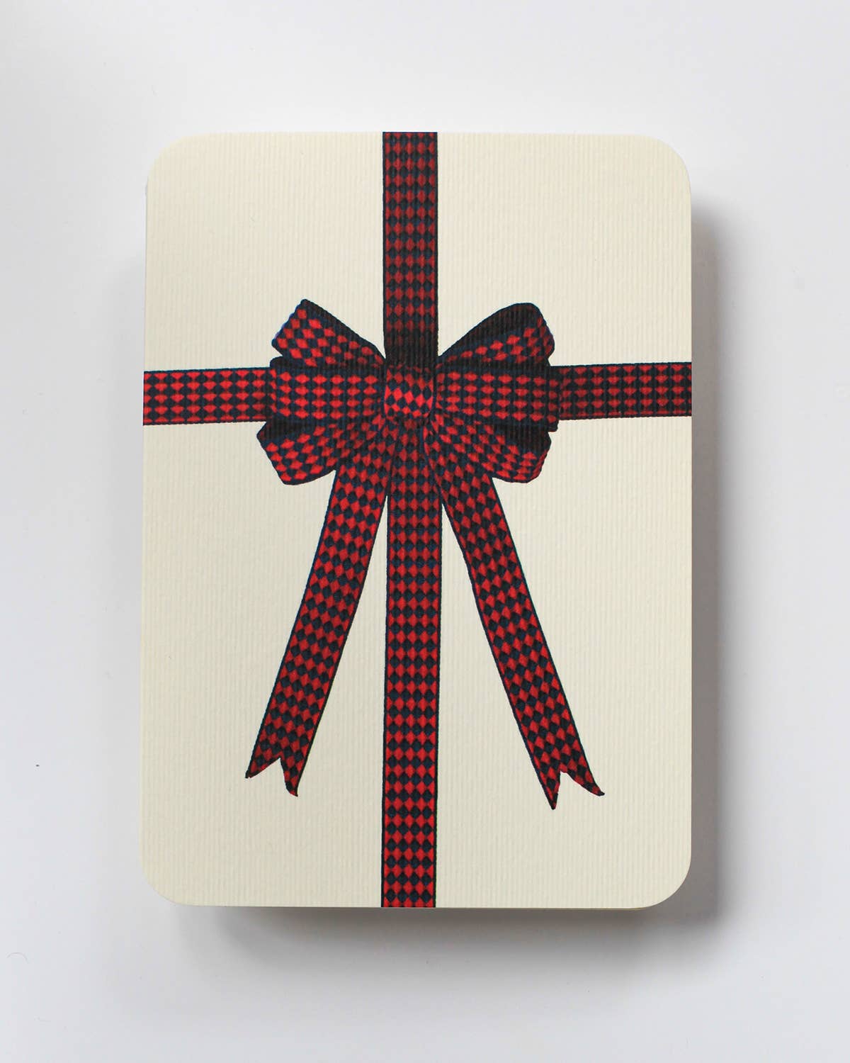 Red & Blue Diamond Bow Greeting Card | Birthday Card