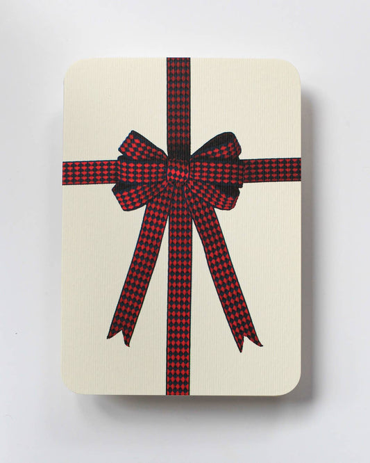 Red & Blue Diamond Bow Greeting Card | Birthday Card