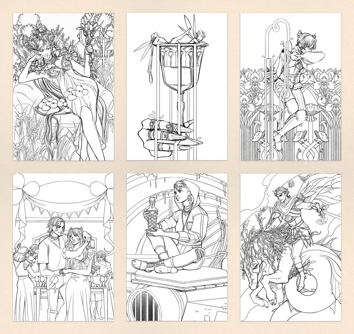Holly Black's Faerie Coloring Postcards