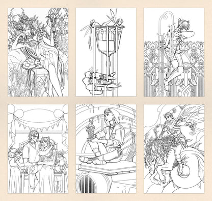 Holly Black's Faerie Coloring Postcards