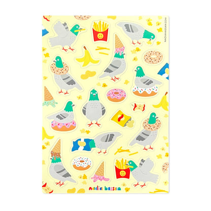 Pigeon Paradise 5x7 Sticker Sheet