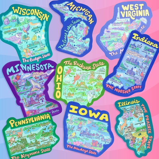 Pennsylvania Map Art Keystone State Car Decal Vinyl Sticker