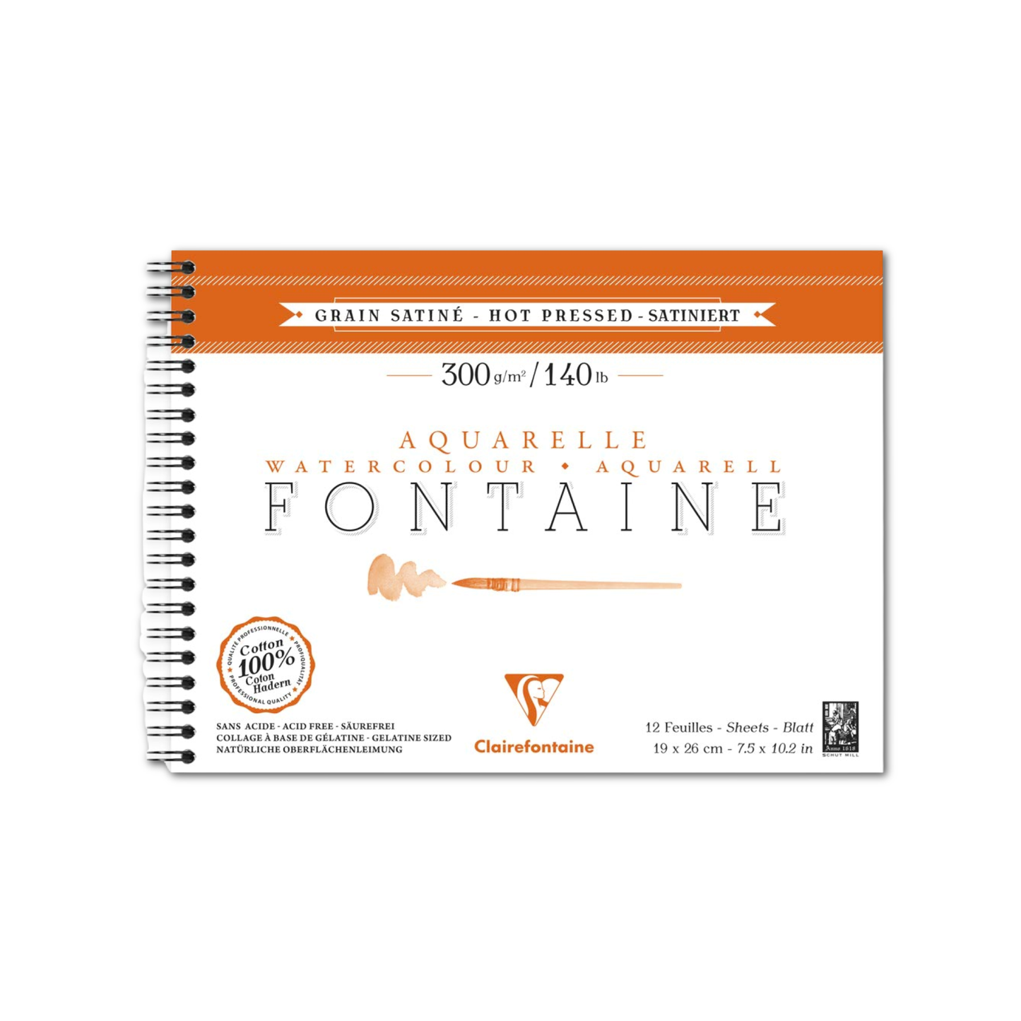 Fontaine Watercolor Paper - Hot & Cold Press 300gsm -Spiral