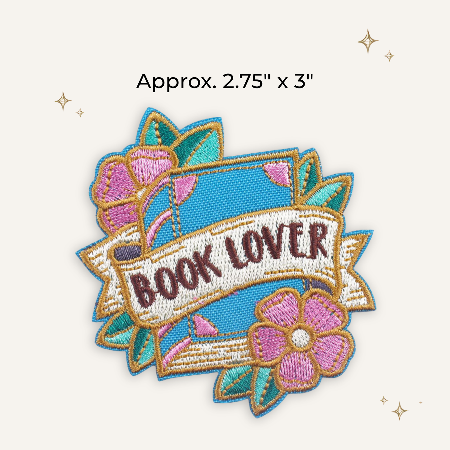 Book Lover in Blue Embroidered Patch