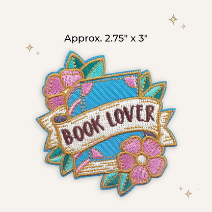 Book Lover in Blue Embroidered Patch