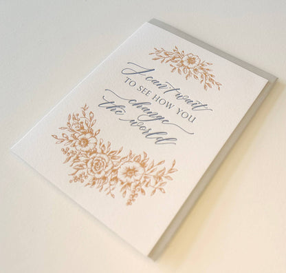 Change The World Letterpress Greeting Card