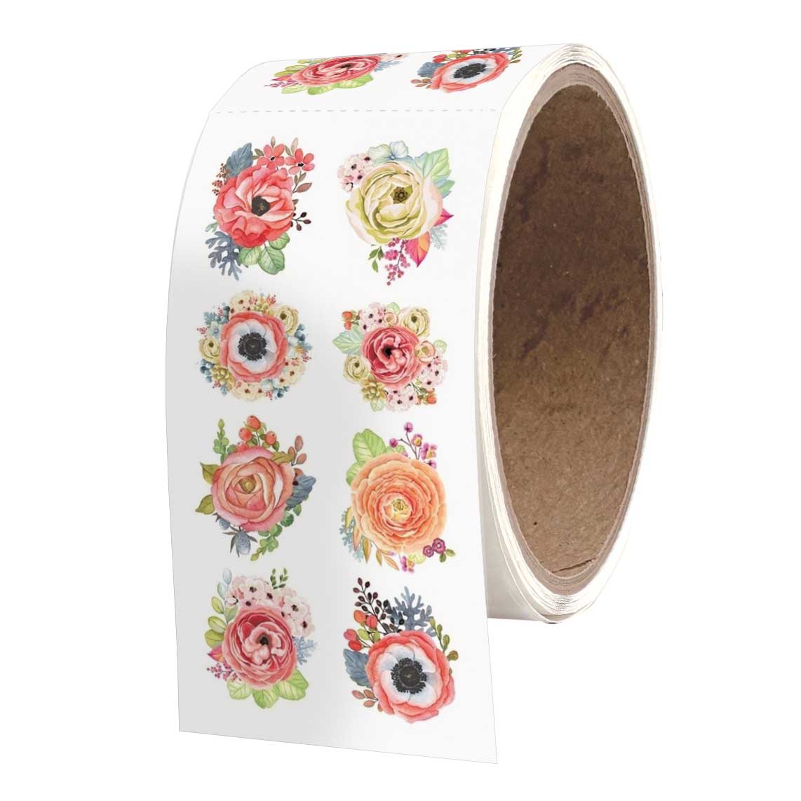 Decorative Stickers - Peach Poppies - ROLL OF 50 MODULES