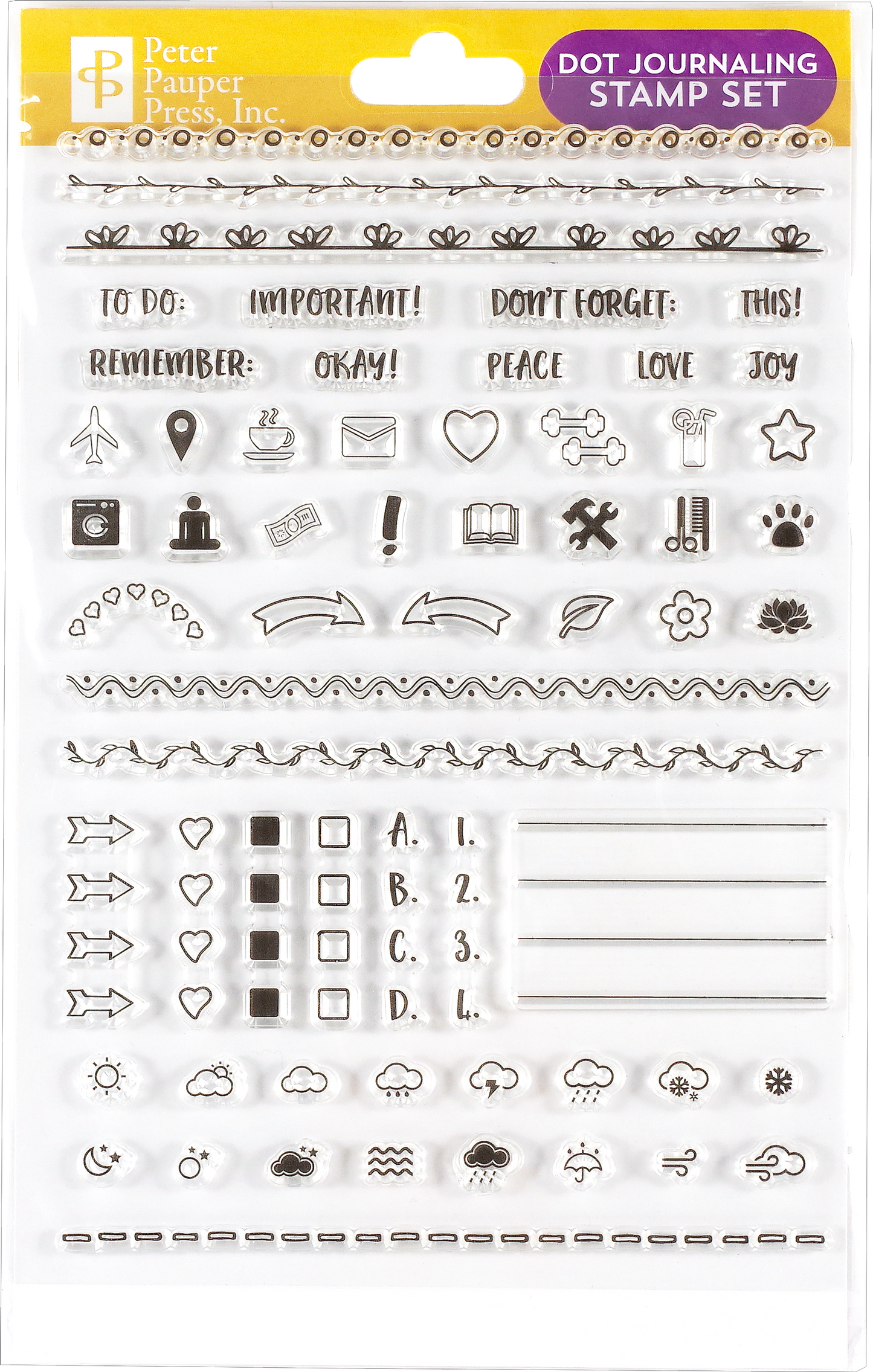 Dot Journaling Clear Silicone Stamp Set