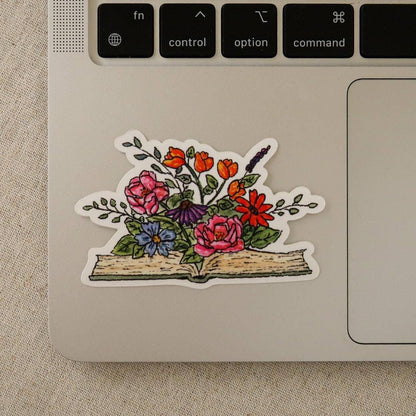 Floral Book Vinyl Sticker