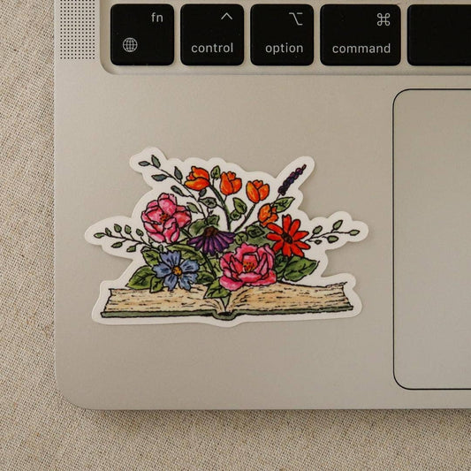 Floral Book Vinyl Sticker