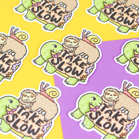 Take It Slow Sloth Animal Holiday Gift Vinyl Sticker