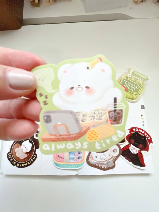 Kuboandlucy Stationery Co | Always Tired Vinyl Sticker