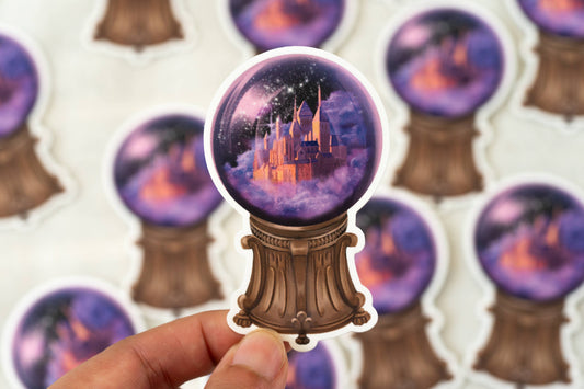 Fantasy Castle Globe Waterproof Vinyl Sticker | Bookish