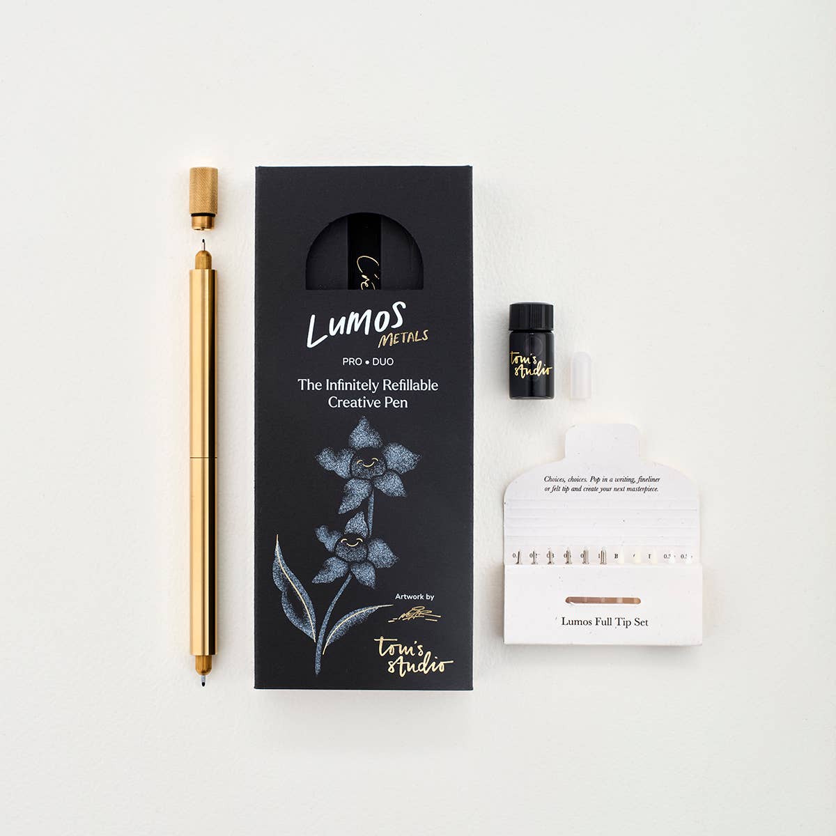 Brass metal creative pen with pointed nib