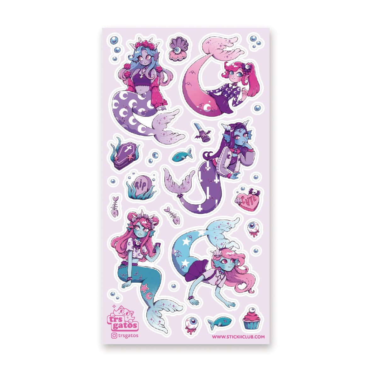 Mermaid Goth Sticker Sheet
