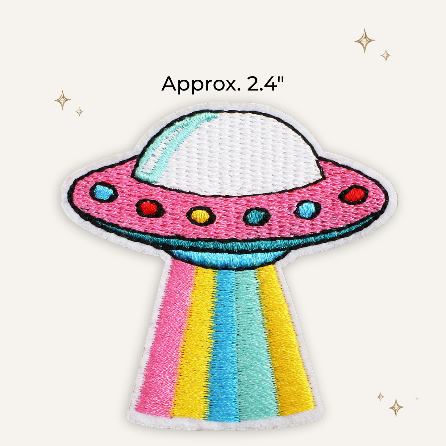 Rainbow Spaceship Embroidered Patch