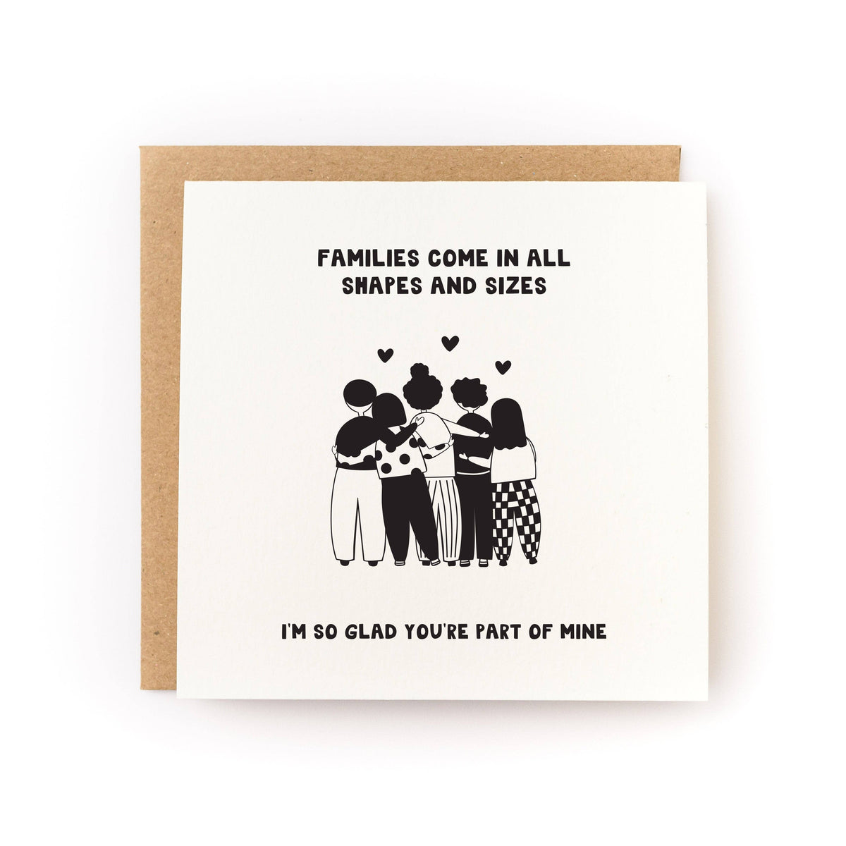 Families Come in All Shapes Card - Letterpress Printed